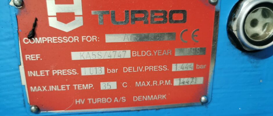 Firma Wodociągi Kłodzkie Sp. z o.o. posiada na sprzedaż dmuchawę HV Turbo